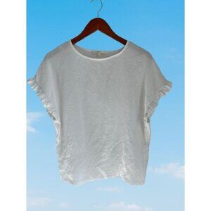 MAJE Fluted Sleeve Shirt White Blouse Size 2